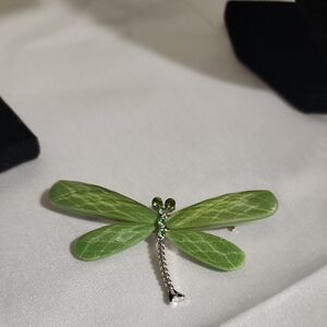 Vintage Green Dragonfly Brooch